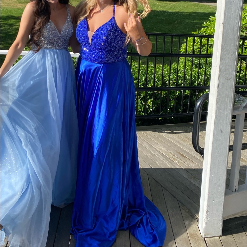 Dark royal blue prom dress